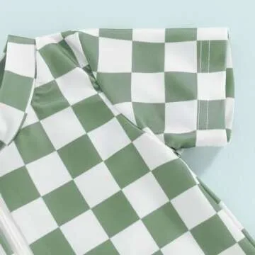tetyseysh Baby Boy Checkerboard Swimsuit for Summer