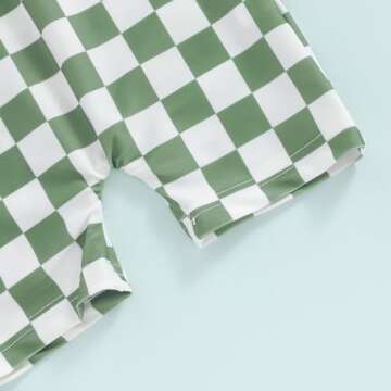 tetyseysh Baby Boy Checkerboard Swimsuit for Summer