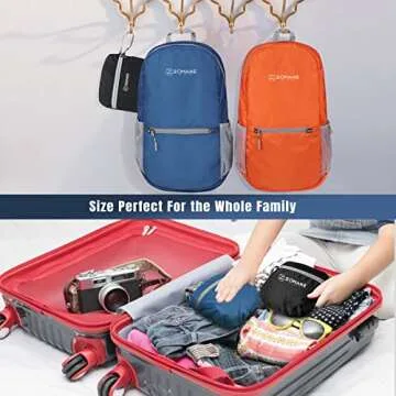 ZOMAKE Ultra Lightweight Hiking Backpack 20L, Packable Small Backpacks Water Resistant Daypack for Women Men(Navy Blue)