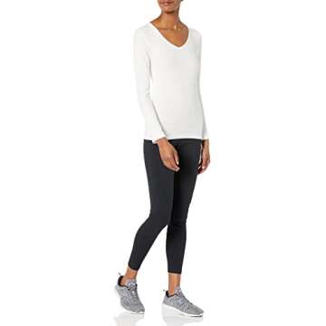 Amazon Essentials Women's Slim-Fit Layering Long Sleeve Knit Rib V-Neck (Available in Plus Size), Pack of 2, White, 4X
