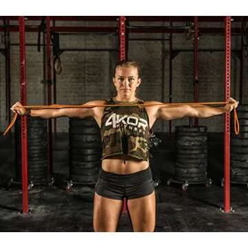 4KOR Fitness 41” Resistance Loop Band - Pair of 2 Orange Resistance Bands (5 to 15 Pounds - 0.25 i...