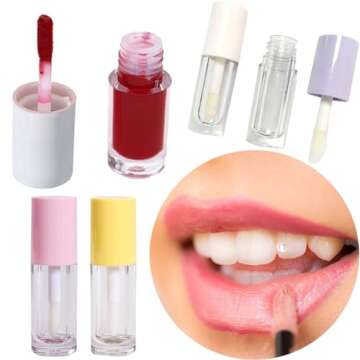 Qeuly Colorful 4Pcs Empty Lip Gloss Tubes with Wand for DIY Beauty