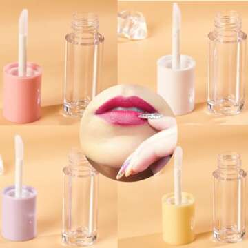 Qeuly 4Pcs Empty Lip Gloss Tubes for DIY Makeup