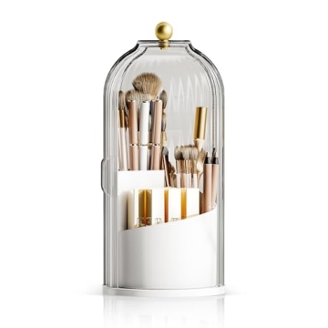 MSHOMELY Makeup Brush Holder - 360 Rotating Organizer