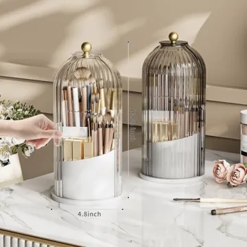 MSHOMELY Makeup Brush Holder - 360 Rotating Organizer