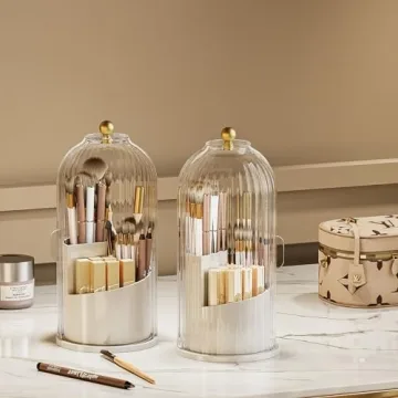 MSHOMELY Makeup Brush Holder - 360 Rotating Organizer