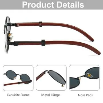 JOVAKIT Trendy Oval Sunglasses for Women Fashion Retro Vintage Small Oval Sun Glasses Classic Oval Metal Frame Shades (Gold/Grey)