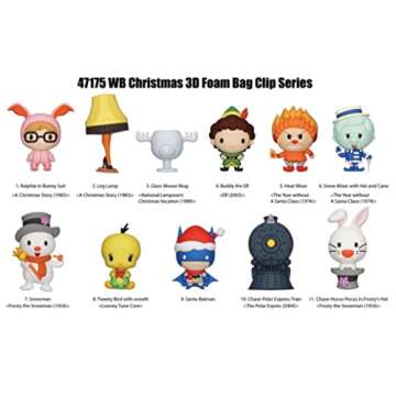 Monogram Warner Bros. Christmas 3D Foam Bag Clip - Fun Surprise in Blind Bags! Multi-Color