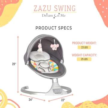 Dream On Me Zazu Swing: Bluetooth & Remote-Controlled Comfort
