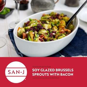 San-J - Organic Gluten Free Tamari Soy Sauce with 25% Less Sodium - Specially Brewed - Made with 100% Whole Soy - 20 oz. Bottles - 2 Pack