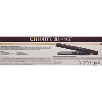 CHI Deep Brilliance Black Titanium Hairstyling Iron, Hair Straightener For A Smooth Finish, Adjustable Temperature, 1" Iron
