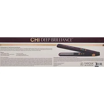 CHI Deep Brilliance Black Titanium Hairstyling Iron, Hair Straightener For A Smooth Finish, Adjustable Temperature, 1" Iron