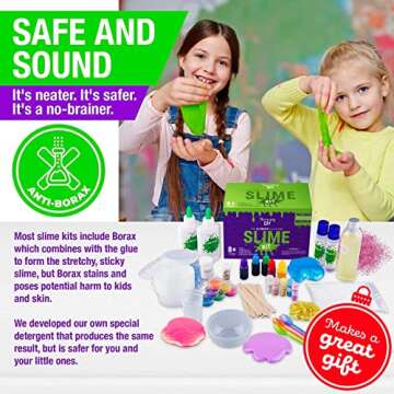 Discovering DIY Slime Kit for Girls and Boys - 52-Piece Slime Making Kit for Kids w/Craft Supplies -...