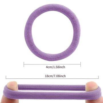 100 Pcs Thick Seamless Hair Ties, Ponytail Holders Hair Accessories No Damage for Thick Hair, Valent...