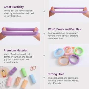 100 Pcs Seamless Hair Ties for All Hair Types