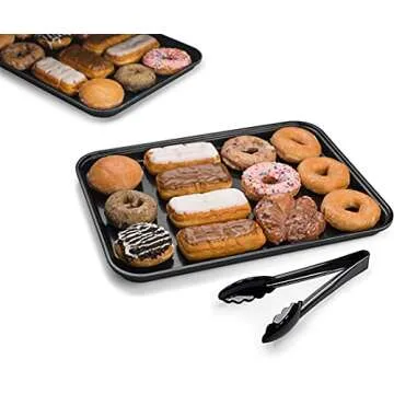 Carlisle FoodService Products CFS 1318FMT309 Food Service Display Tray, 13" x 18", Black (Pack of 12)