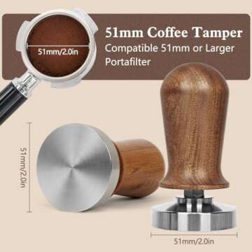 Y-Step 51mm Espresso Tamper Set, 30 lb Consistent Pressure Calibrated Coffee Tamper with Spring Load...