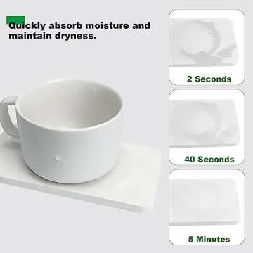 4 Pc Water Absorbent Diatomite Coasters for Your Home