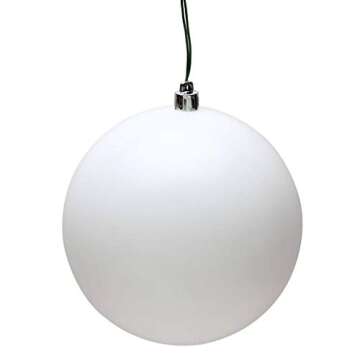 Vickerman 482087-3in White Matte Ball Christmas Plastic Christmas Tree Ornament (12 pack) (N590811DMV)