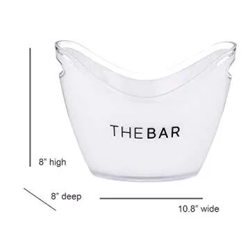 Santa Barbara Design Studio SIPS Ice Bucket Acrylic Double-Handle Black and White Champagne Bucket, 10.8" Wide, The Bar