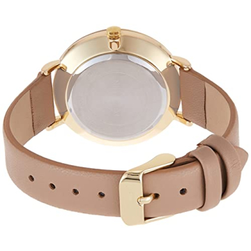 Elegant Nine West Women's Gold-Tone Tan Strap Watch