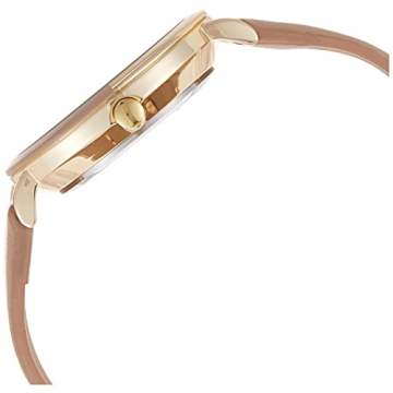 Elegant Nine West Women's Gold-Tone Tan Strap Watch