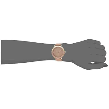 Elegant Nine West Women's Gold-Tone Tan Strap Watch