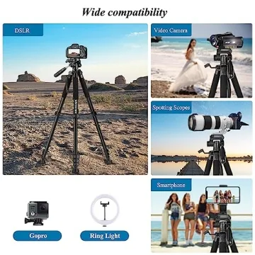 Heavy Duty VICTIV 74” Camera Tripod for DSLR & Phone