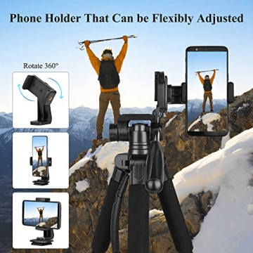 Heavy Duty VICTIV 74” Camera Tripod for DSLR & Phone