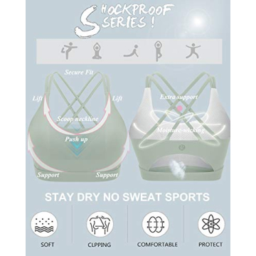 RUNNING GIRL Supportive Strappy Sports Bra for Women