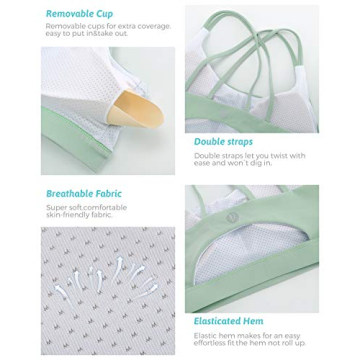 RUNNING GIRL Supportive Strappy Sports Bra for Women