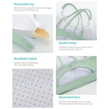 RUNNING GIRL Supportive Strappy Sports Bra for Women