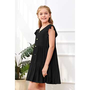 Mafulus Girls Ruffle Sleeve Dress - Charming Summer Outfit for Kids