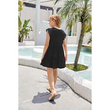 Mafulus Girls Ruffle Sleeve Dress for Summer Fun