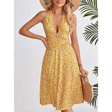 HUHOT Sundresses Beach Vacation Clothes for Women 2025 Summer Beach Dress Resort Wear Floral Casual ...