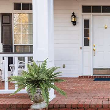 34" Artificial Boston Fern Plant - UV Resistant Faux Greenery with 42 Lifelike Silk Fronds for Indoo...