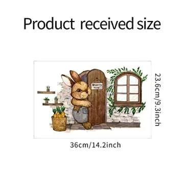 Charming ROFARSO Rabbit Wall Sticker for Kids' Room Decor
