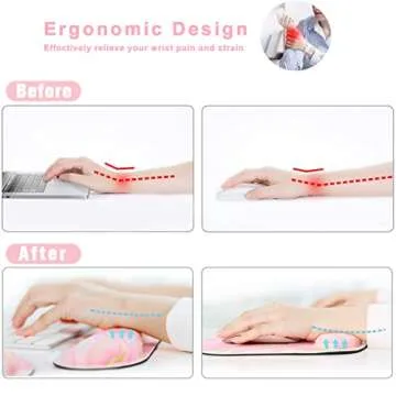 Memory Foam Ergonomic Keyboard - Comfortable Mouse Pad Set