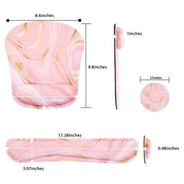 Memory Foam Ergonomic Keyboard - Comfortable Mouse Pad Set