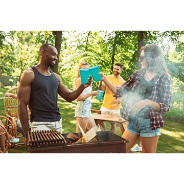 DecorRack 12 oz Turquoise Plastic Cups for Parties