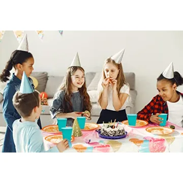 DecorRack 12 oz Turquoise Plastic Cups for Parties