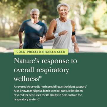 Gaia Herbs Black Seed Oil - Cold-Pressed Capsules for Lung, Respiratory, and Antioxidant Support - with Organic Nigella Seed Oil - Herbal Supplement - 60 Vegan Liquid Phyto-Capsules (30-Day Supply)