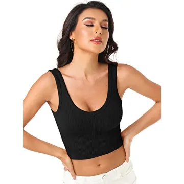 Women's Ribbed Seamless Crop Tops - 3-Piece Set