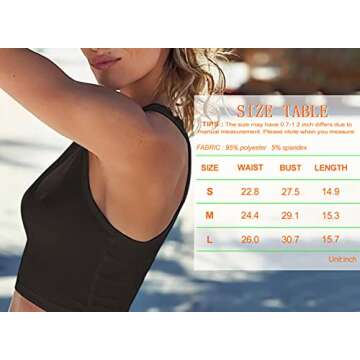 Workout Crop Tank Tops for Women, Black Basic Cutoff Top for Girls(Black-S)