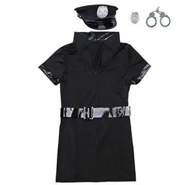 Neilyoshop Women Sexy Police Costume Adult Halloween Cop Uniform Outfit Lao XL