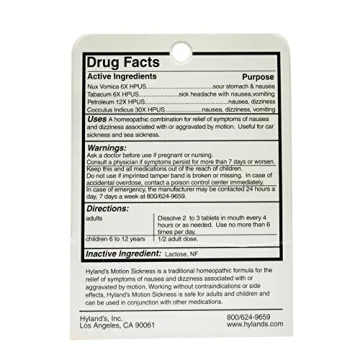 Hyland's Motion Sickness Tablets, Natural Relief for Travel