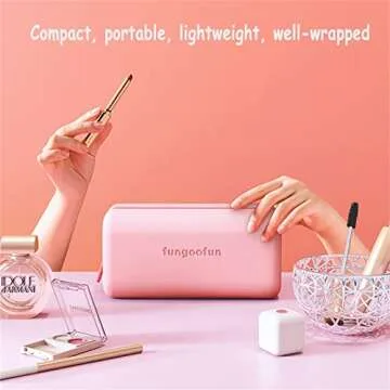 Pink Makeup Bag - Eva Waterproof Cosmetic Bag for Women, Square Toiletry Bag Travel Organizer for Girls, Mini Small Make Up Bag Cosmetic Zipper Pouch, Lipstick Makeup Case Organizer