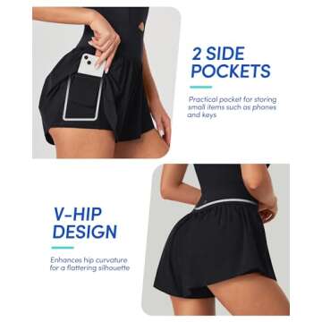 IUGA Workout Romper with Tummy Control and Removable Pads