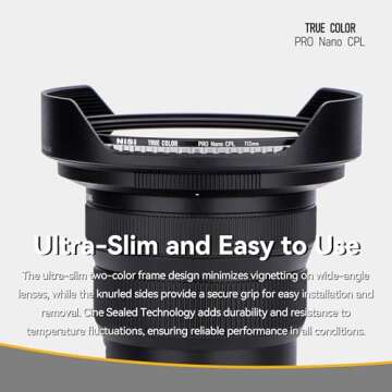 NiSi, 82mm True Color CPL w/ Ultra Low Pro Nano Coating and CINE Seal Tech for Camera Lens - Circular Polarizer Filter Camera Accessories for Photography Use - Polarized Film Electronics Essentials