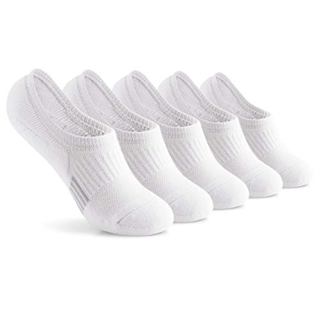 Gonii Womens No Show Socks Athletic Ankle Socks Cushioned Running Low Cut 5 Pairs White